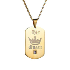 Gold Stainless Steel Personalized Pendant Lover Necklace