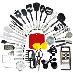 Non-Stick Spatula And Spoon Nylon Kitchen Utensils 44-Piece Cooking Spatula And Spoon Kitchen Utensils