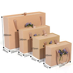 Ins Carton Spot Gift Box Knot Wedding Box With Hand Gift Portable Drawer Gift Box