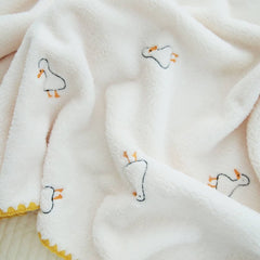 Fleece Children's Embroidered Blanket Thickened Blanket