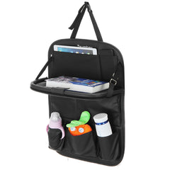 Foldable Car Back Seat Organizer Folding Sack Holder Multi-Pocket Tray Storage Bag