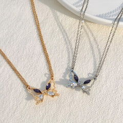 Zircon Set Butterfly Lover Necklace