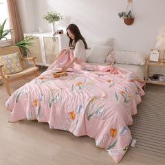 Air Conditioning Quilt With Lorca Cotton Print Summer Quilt Is Machine Washable