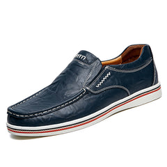 Breathable Leather Shoes Dad Toe Layer Cowhide Single
