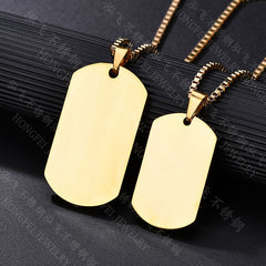 Gold Stainless Steel Personalized Pendant Lover Necklace