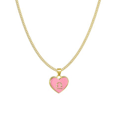 12 Constellation Love Necklace Ins Personalized Heart-shaped Necklace Clavicle Chain Fashion Jewelry For Women Valentine's Day
