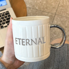 Mug With Lid Spoon Creative Ceramic Mug