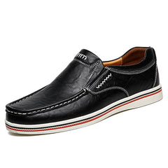 Breathable Leather Shoes Dad Toe Layer Cowhide Single