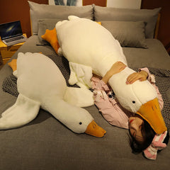 Giant Silly Goose Pillow : Huggable Long Pillow Soft Stuffed Giant Duck Cuddly Swan Doll Huge Simulation Big White Goose Plush Toy for Kid Birthday Gift