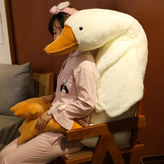 Giant Silly Goose Pillow : Huggable Long Pillow Soft Stuffed Giant Duck Cuddly Swan Doll Huge Simulation Big White Goose Plush Toy for Kid Birthday Gift