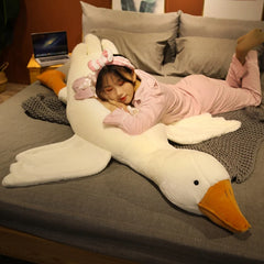 Giant Silly Goose Pillow : Huggable Long Pillow Soft Stuffed Giant Duck Cuddly Swan Doll Huge Simulation Big White Goose Plush Toy for Kid Birthday Gift