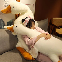 Giant Silly Goose Pillow : Huggable Long Pillow Soft Stuffed Giant Duck Cuddly Swan Doll Huge Simulation Big White Goose Plush Toy for Kid Birthday Gift