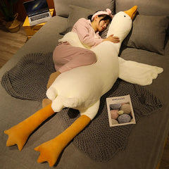 Giant Silly Goose Pillow : Huggable Long Pillow Soft Stuffed Giant Duck Cuddly Swan Doll Huge Simulation Big White Goose Plush Toy for Kid Birthday Gift
