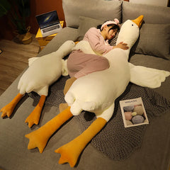 Giant Silly Goose Pillow : Huggable Long Pillow Soft Stuffed Giant Duck Cuddly Swan Doll Huge Simulation Big White Goose Plush Toy for Kid Birthday Gift