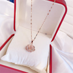 Valentines Day Gift Women's Fashion Simple Full Diamond Perfume Bottle Clavicle Chain Necklace Fashion Jewelry Woman