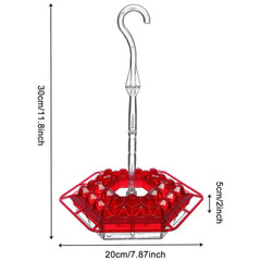 Pet Bird Feeder Outdoor Hanging Hexagon Wild Birds Feeder Food Dispenser Leak-Proof Hummingbird Feeder For Hummer Birds Bees