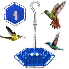 Pet Bird Feeder Outdoor Hanging Hexagon Wild Birds Feeder Food Dispenser Leak-Proof Hummingbird Feeder For Hummer Birds Bees
