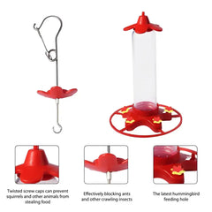 2024 New Hummingbird Drinker Feeder Outdoor Hanging Bird Feeder Easy To Clean Ant Proof Yard Garden Decoration Bird Feeder House