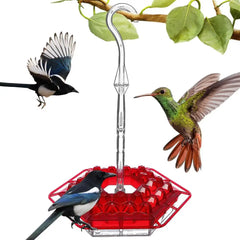 Pet Bird Feeder Outdoor Hanging Hexagon Wild Birds Feeder Food Dispenser Leak-Proof Hummingbird Feeder For Hummer Birds Bees