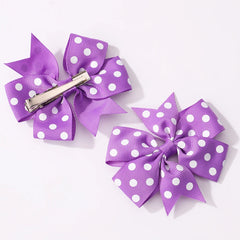 Colorful Kids' Hair Accessories Set with Heart-Shape Sunglasses Dot Hairpins and Bow-Knot Hair Clips for Short Hair.