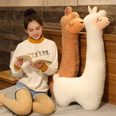 Lovely Alpaca Plush Pillow Japanese Soft Stuffed Toy Cute Sheep Llama PKawaii Room Bed Decor Doll Gift for Children Christmas