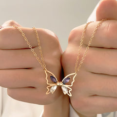 Zircon Set Butterfly Lover Necklace