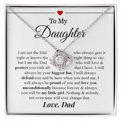 To My Daughter | I Love You - Love Knot Necklace
