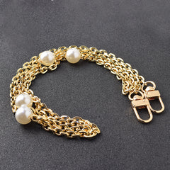 Electroplating Pearl Bag With Metal Flat O-shaped Chain
