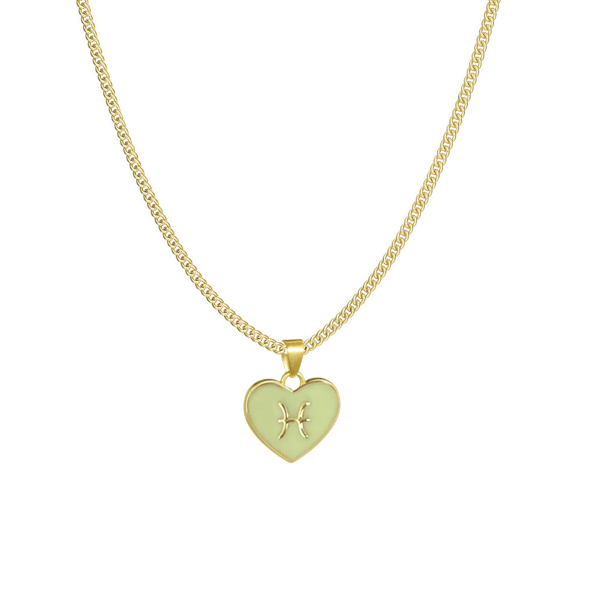 12 Constellation Love Necklace Ins Personalized Heart-shaped Necklace Clavicle Chain Fashion Jewelry For Women Valentine's Day