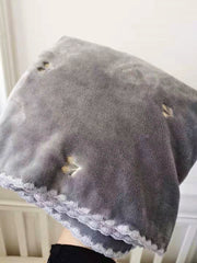Fleece Children's Embroidered Blanket Thickened Blanket