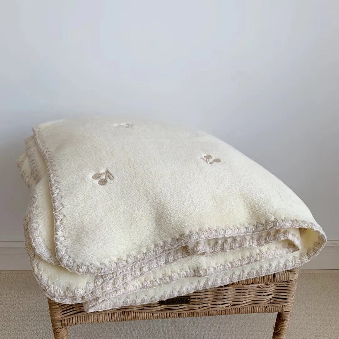 Fleece Children's Embroidered Blanket Thickened Blanket