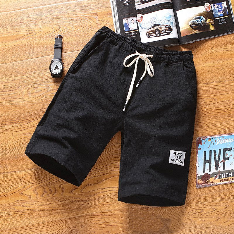 Teenage Men's Casual Five-point Pants