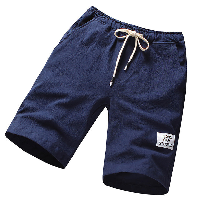 Teenage Men's Casual Five-point Pants