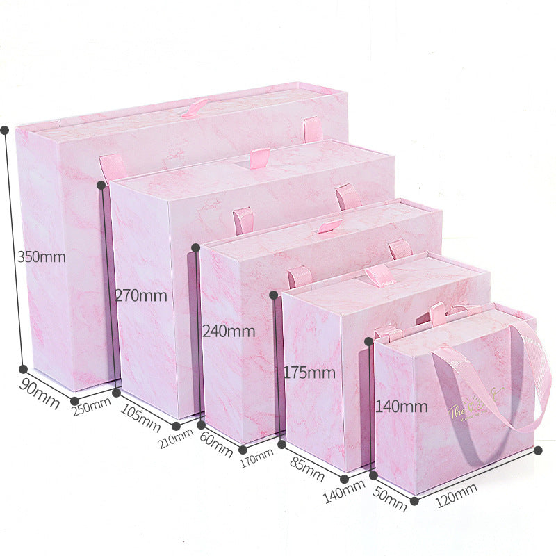 Ins Carton Spot Gift Box Knot Wedding Box With Hand Gift Portable Drawer Gift Box