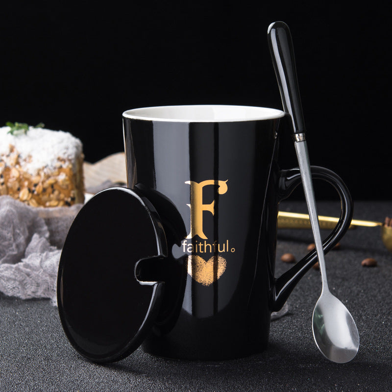 Creative Ceramic Mug With Last Name Letter Mug