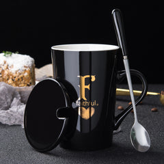 Creative Ceramic Mug With Last Name Letter Mug