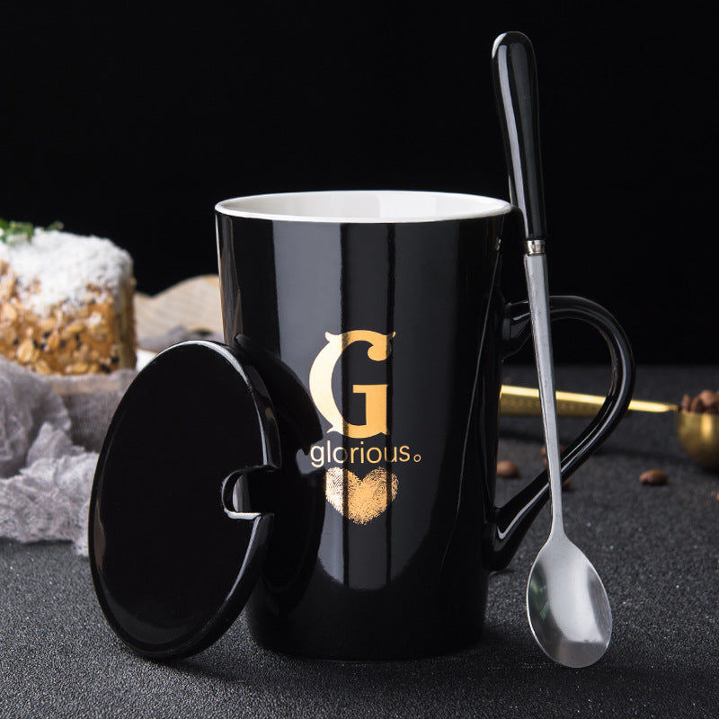 Creative Ceramic Mug With Last Name Letter Mug