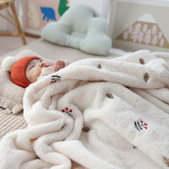 Fleece Children's Embroidered Blanket Thickened Blanket