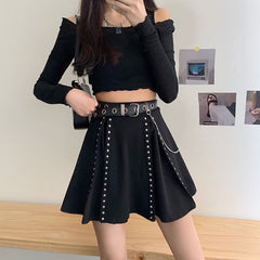 a-line pleated skirt
