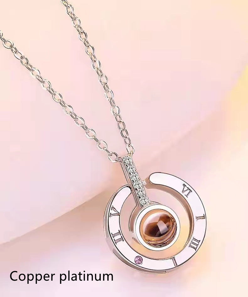100 Languages I Love You Memory Necklace Projection Birthday Gift Necklace