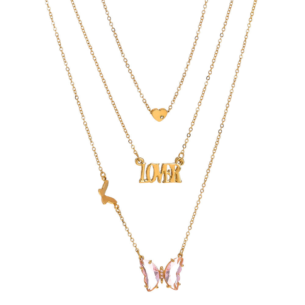 Super Fairy Zircon  Butterfly Lover Pendant Necklace