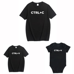 Parent-child Father-son T-shirt Short-sleeved Family Fun Top Classic Funny
