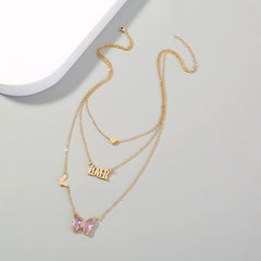 Super Fairy Zircon  Butterfly Lover Pendant Necklace