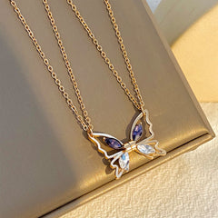 Zircon Set Butterfly Lover Necklace