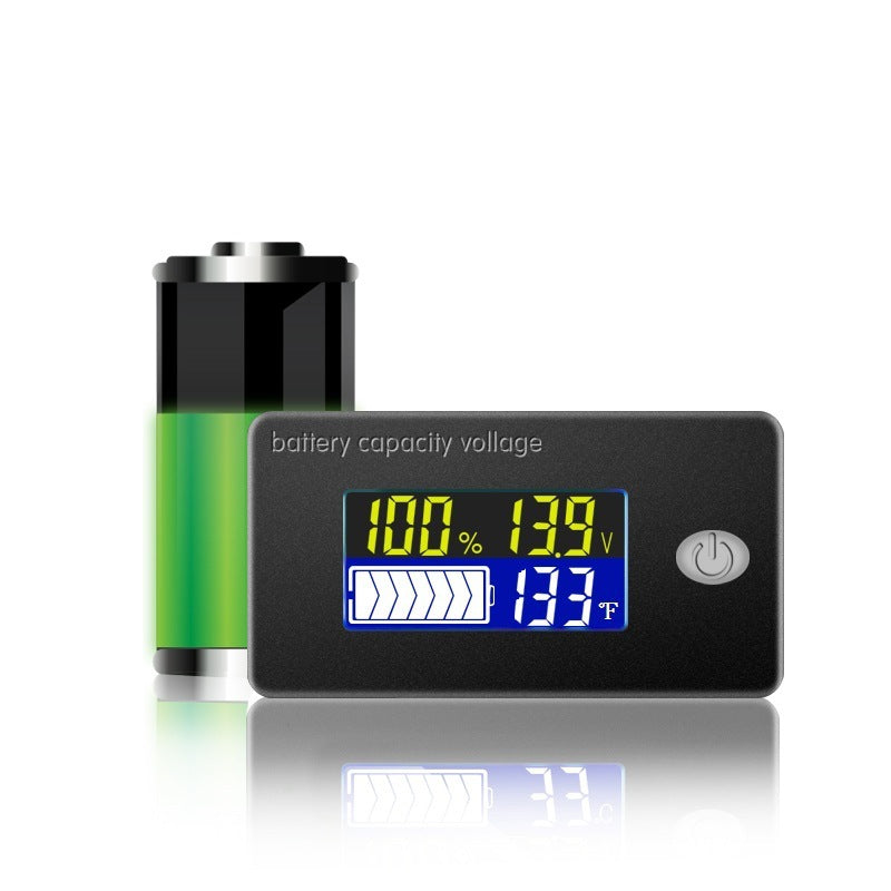 Battery Indicator LCD Voltmeter, Thermometer Alarm